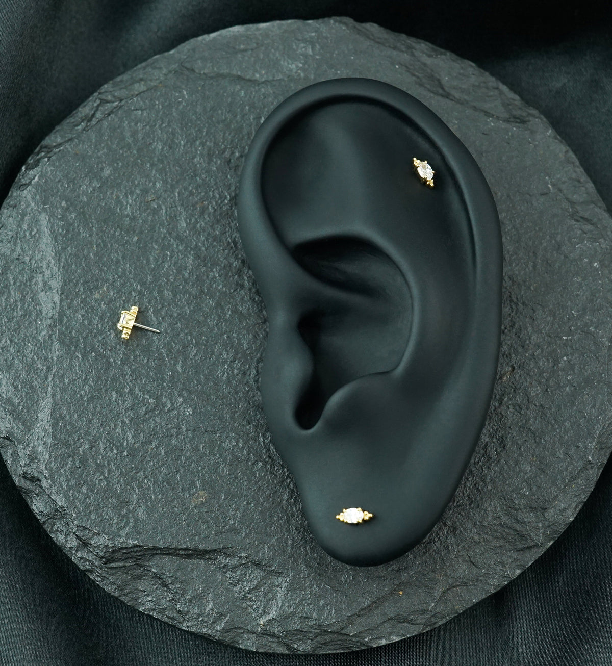 14kt Gold Heirloom CZ Threadless Top