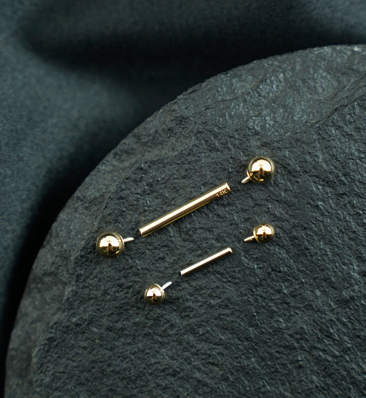 14kt Gold Internally Threaded Barbell