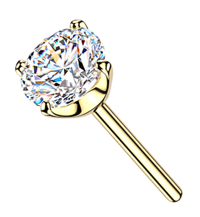 14kt Gold Lab Grown Diamond Threadless Top
