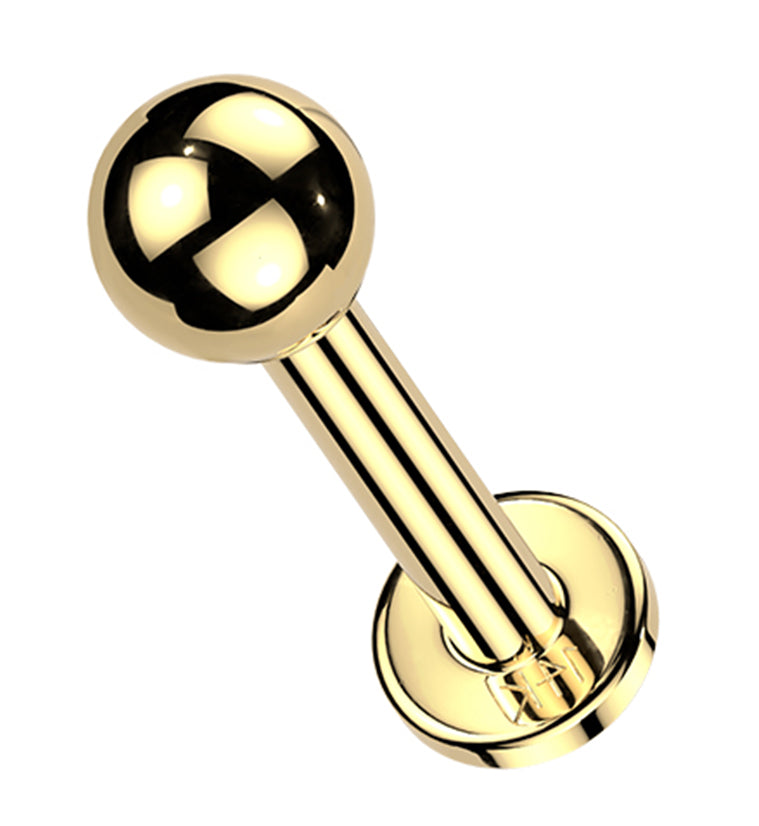 14kt Gold Long Thread Internally Threaded Labret