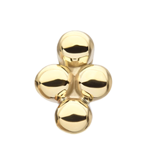 14kt Gold Small Quad Bead Threadless Top