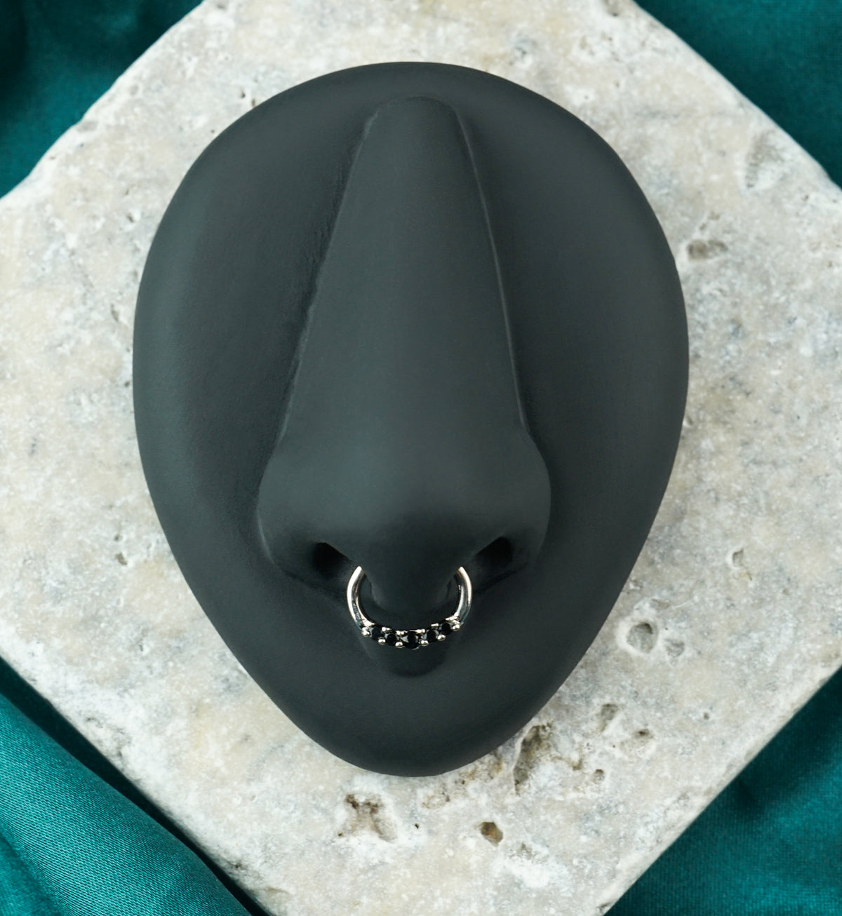 16G Black 5 Gem Septum Clicker