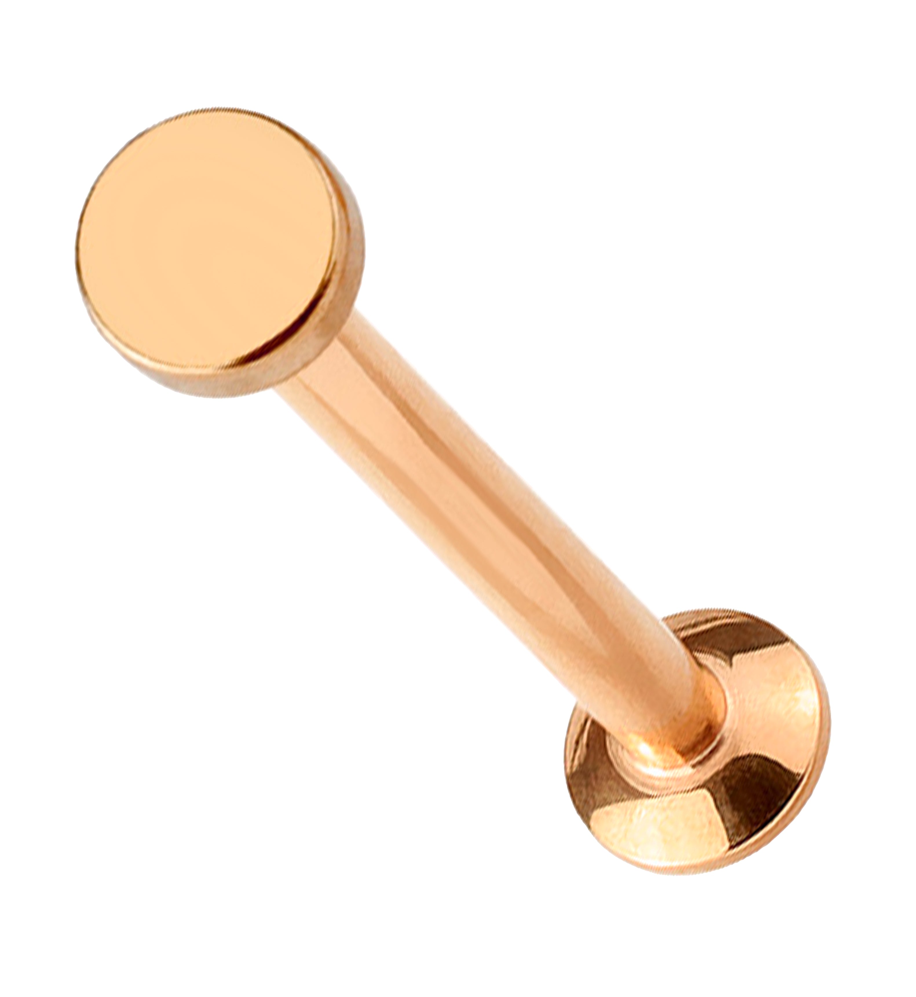 Rose Gold PVD Round Top Internally Threaded Flat Back Steel Post