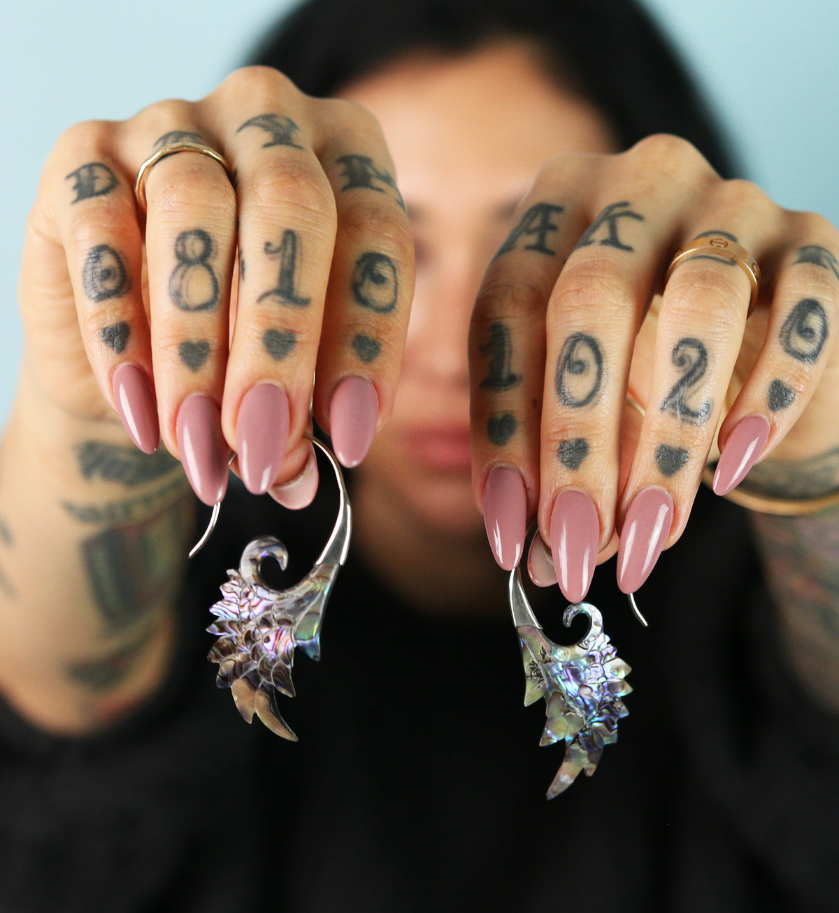 18G Wing White Brass Abalone Hangers / Earrings