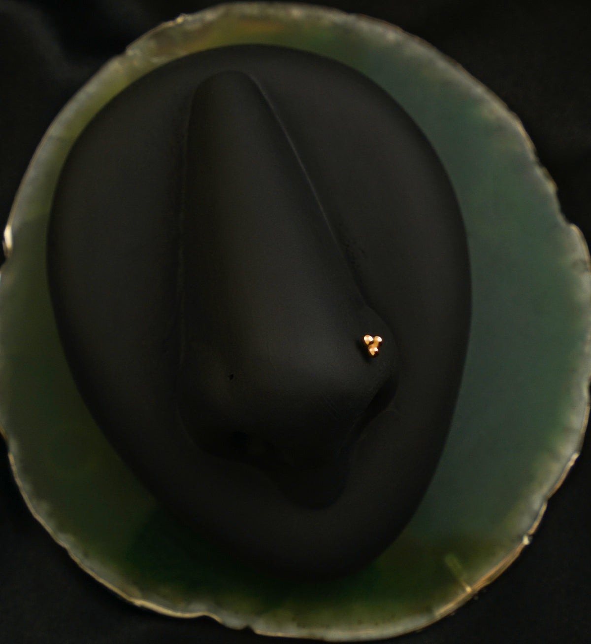 18kt Rose Gold Trinity Ball Threadless Titanium Nose Screw