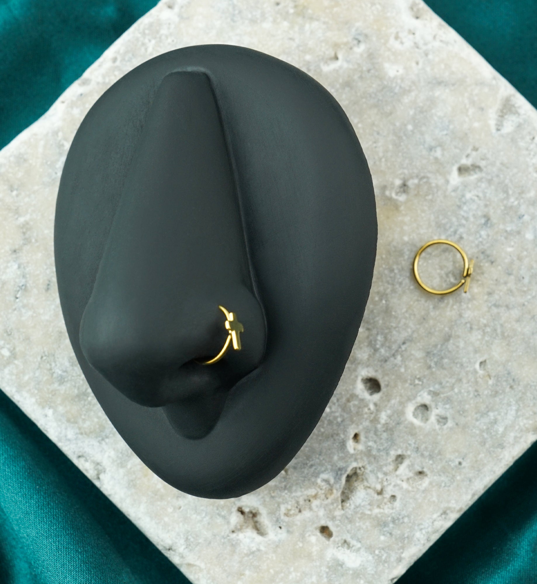 20G Gold Plated Stainless Steel Cross Nose Ring