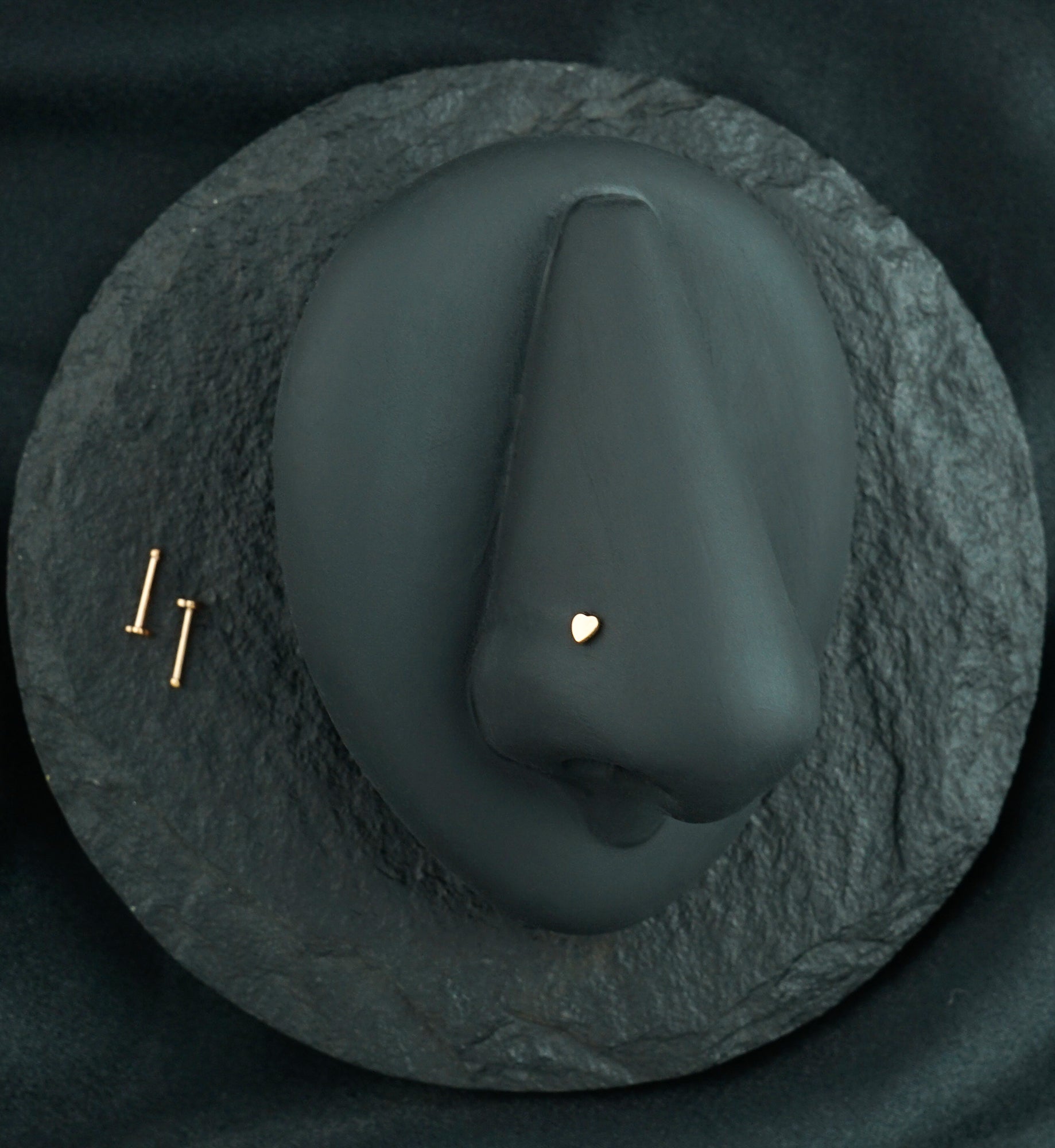 20G Rose Gold Heart Top Stainless Steel Nosebone