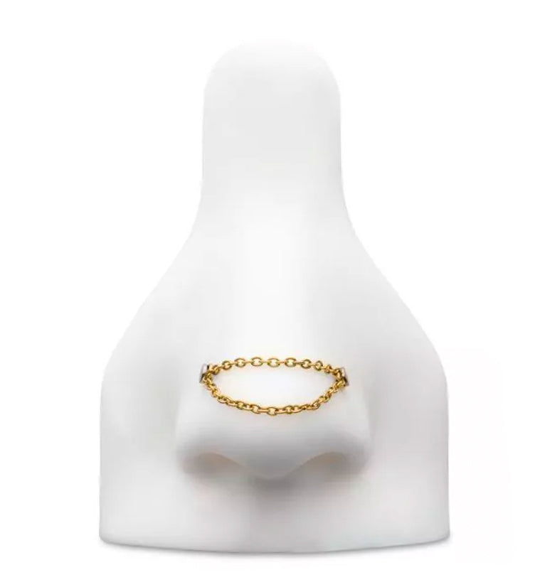 24kt Gold PVD Dual Rolo Titanium Connector Chain