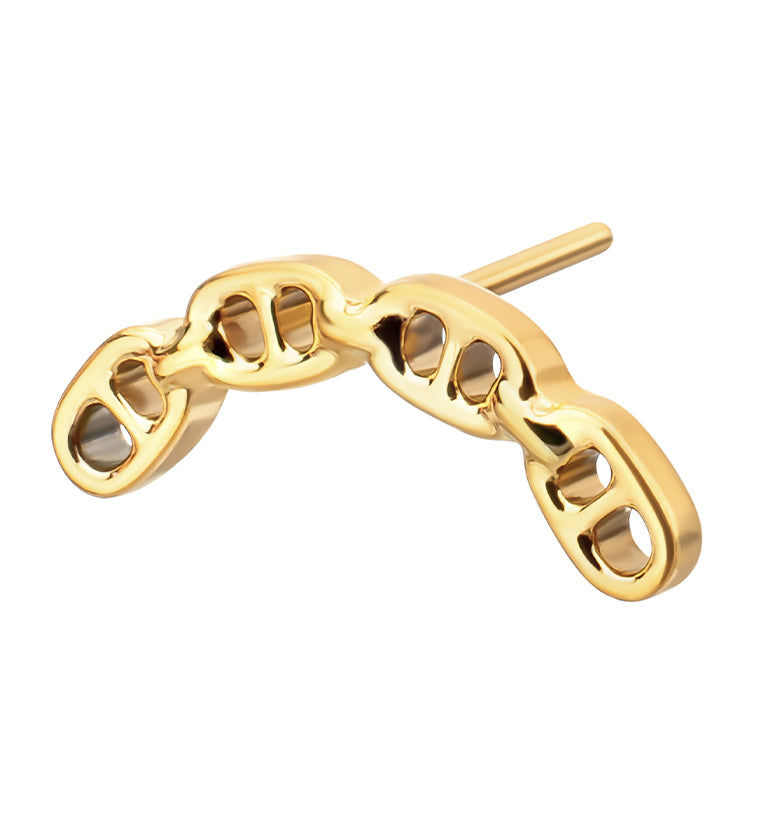24kt Gold PVD Pop Tab Chain Titanium Threadless Top