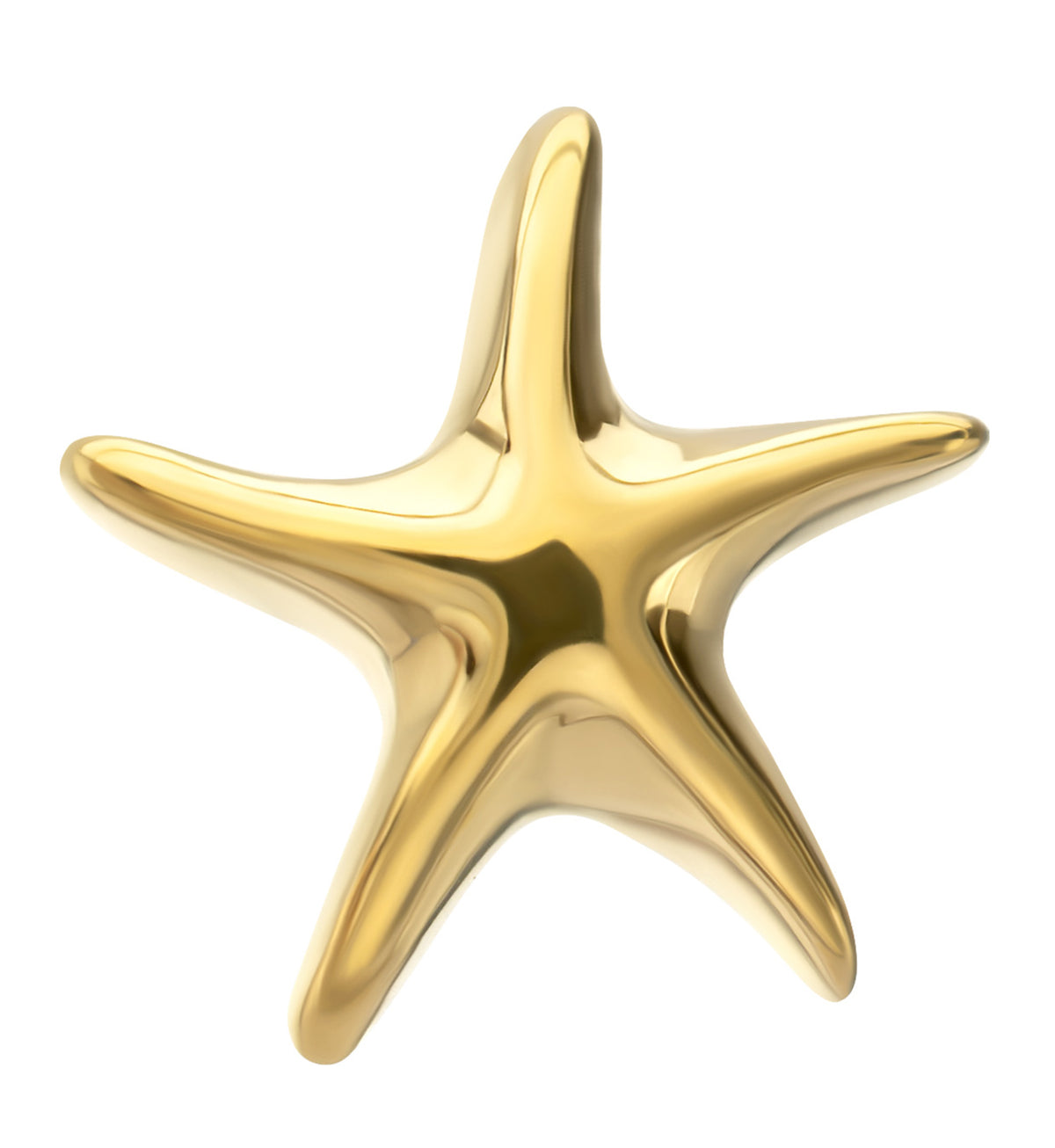 24kt Gold PVD Sprawling Starfish Titanium Threadless Top