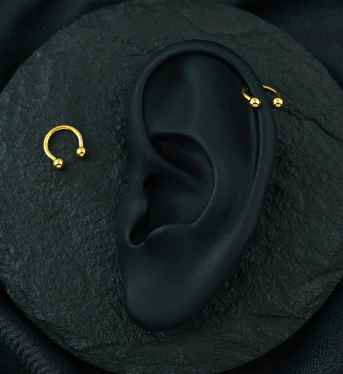 24kt Gold PVD Titanium Circular Barbell