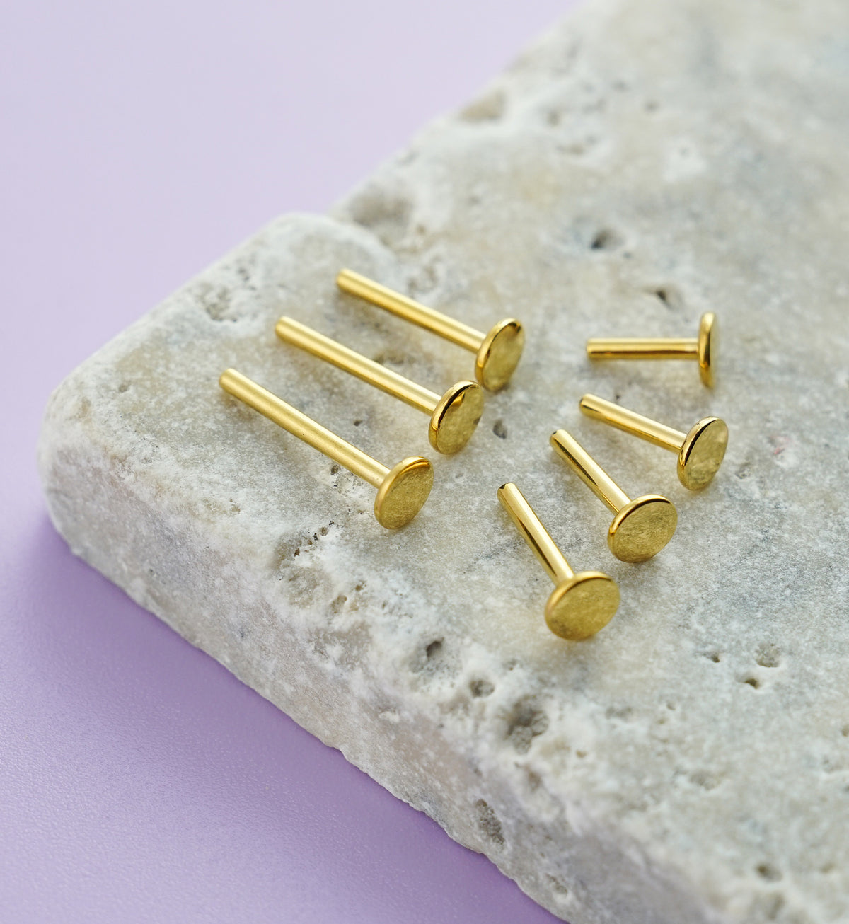 24kt Gold PVD Titanium Internally Threaded Labret Post