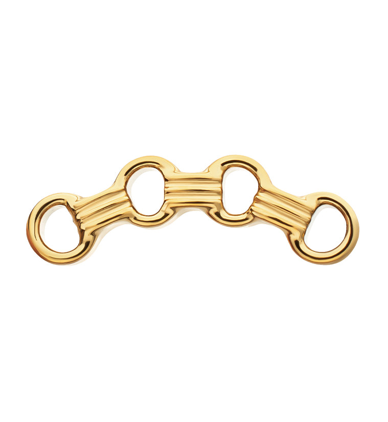 24kt Gold PVD Triple Band Chain Titanium Threadless Top