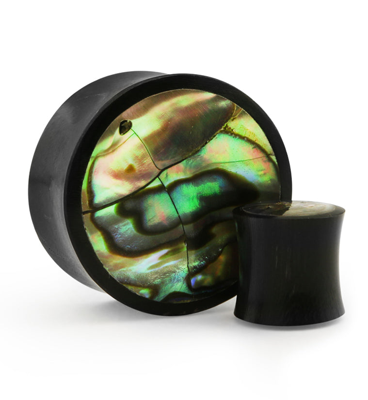 Horn Plugs With Abalone Shell Inlay