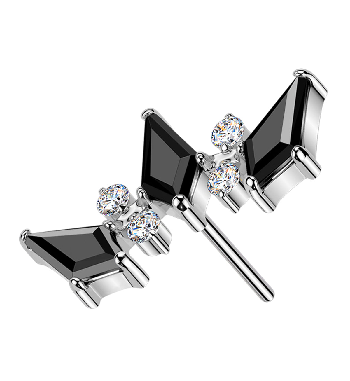 Alternate Triple Tetra Black CZ Titanium Threadless Top