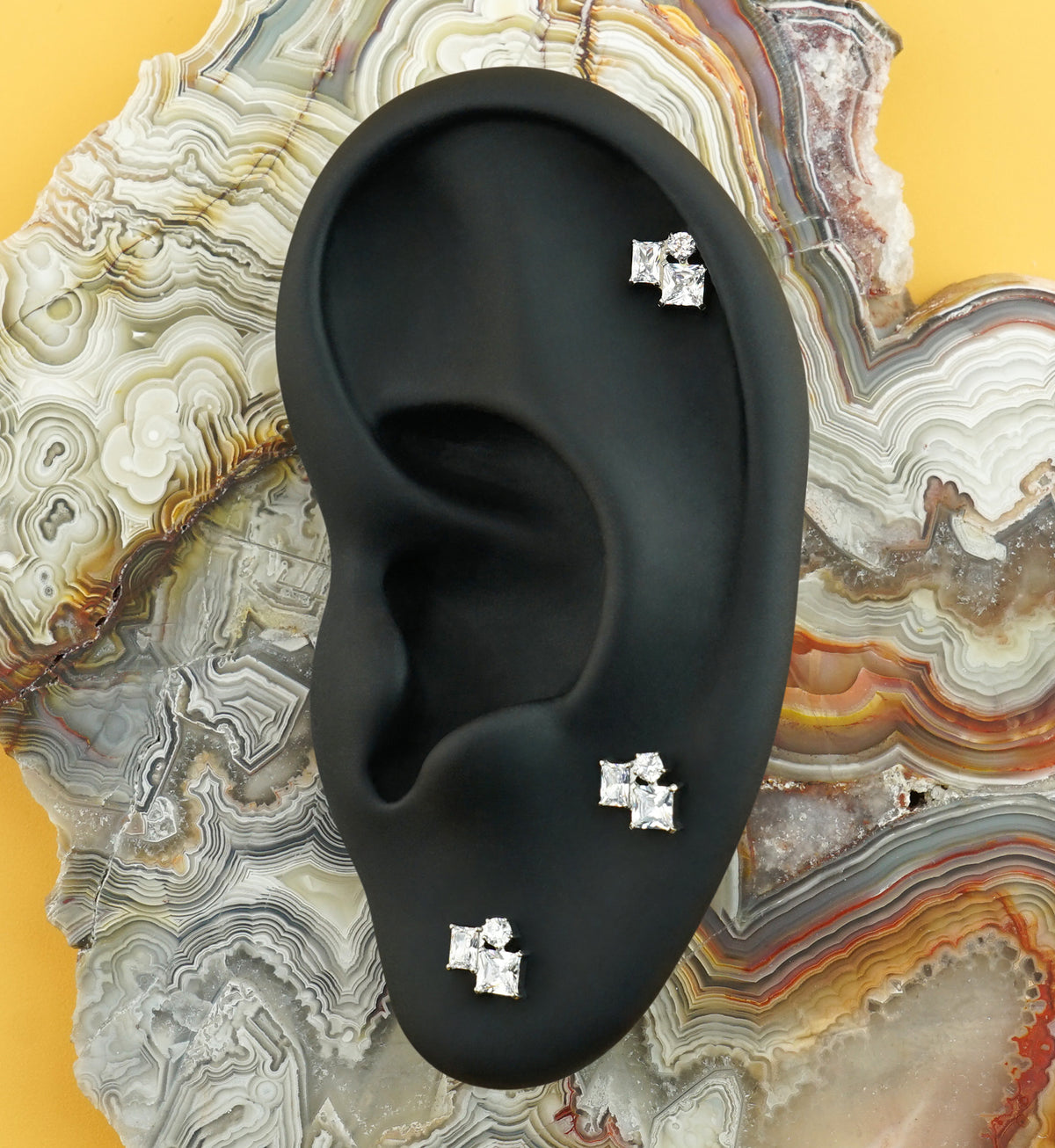 Amalgam Clear CZ Titanium Threadless Top