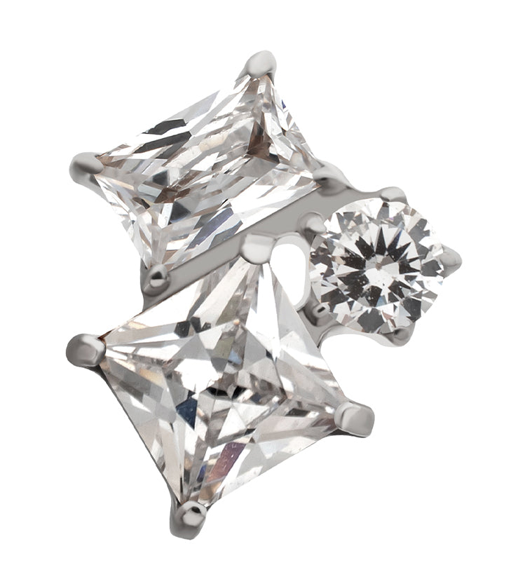 Amalgam Clear CZ Titanium Threadless Top