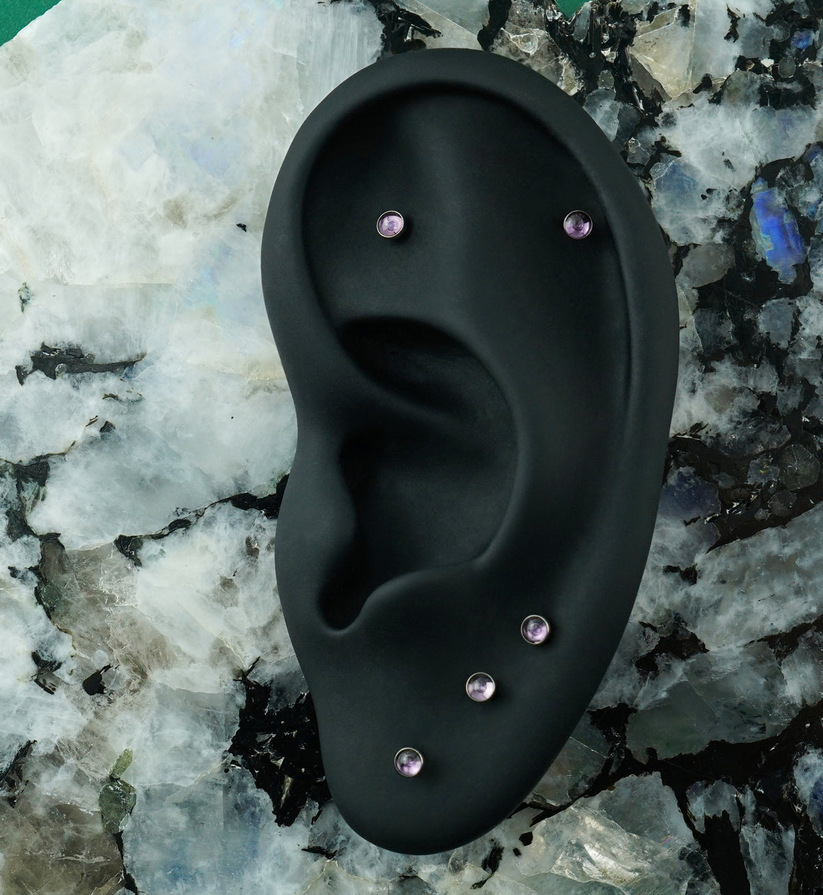 Amethyst Stone Titanium Internally Threaded Labret