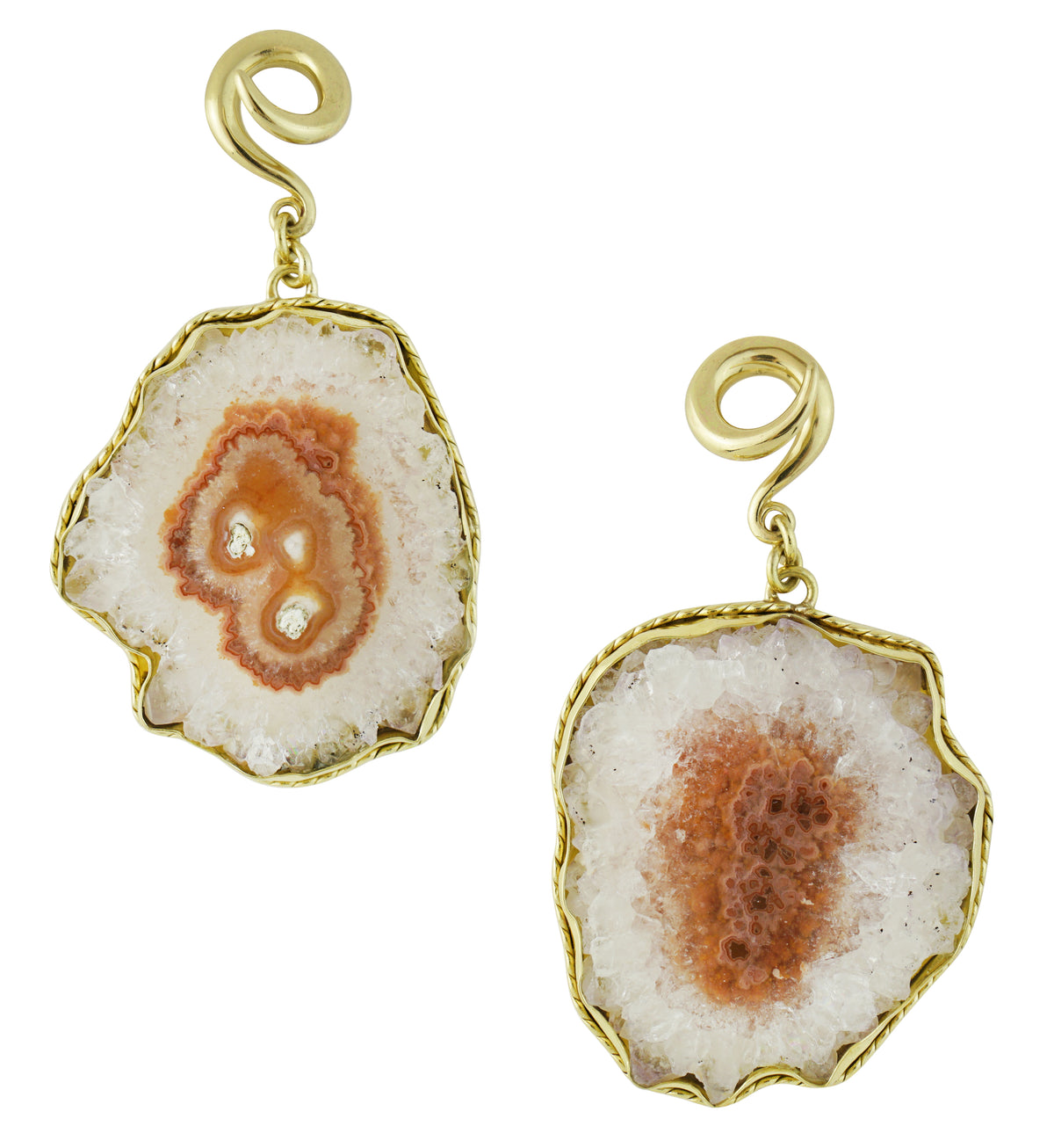Amethyst Stalactite Brass Ear Weights Version 20