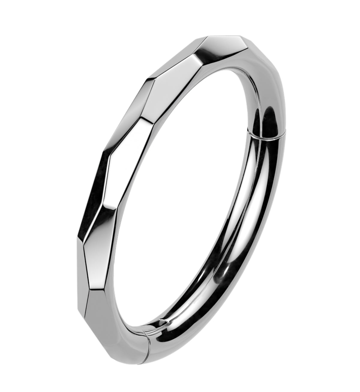 Angled Stainless Steel Hinged Segment Ring by Urban Body Jewelry