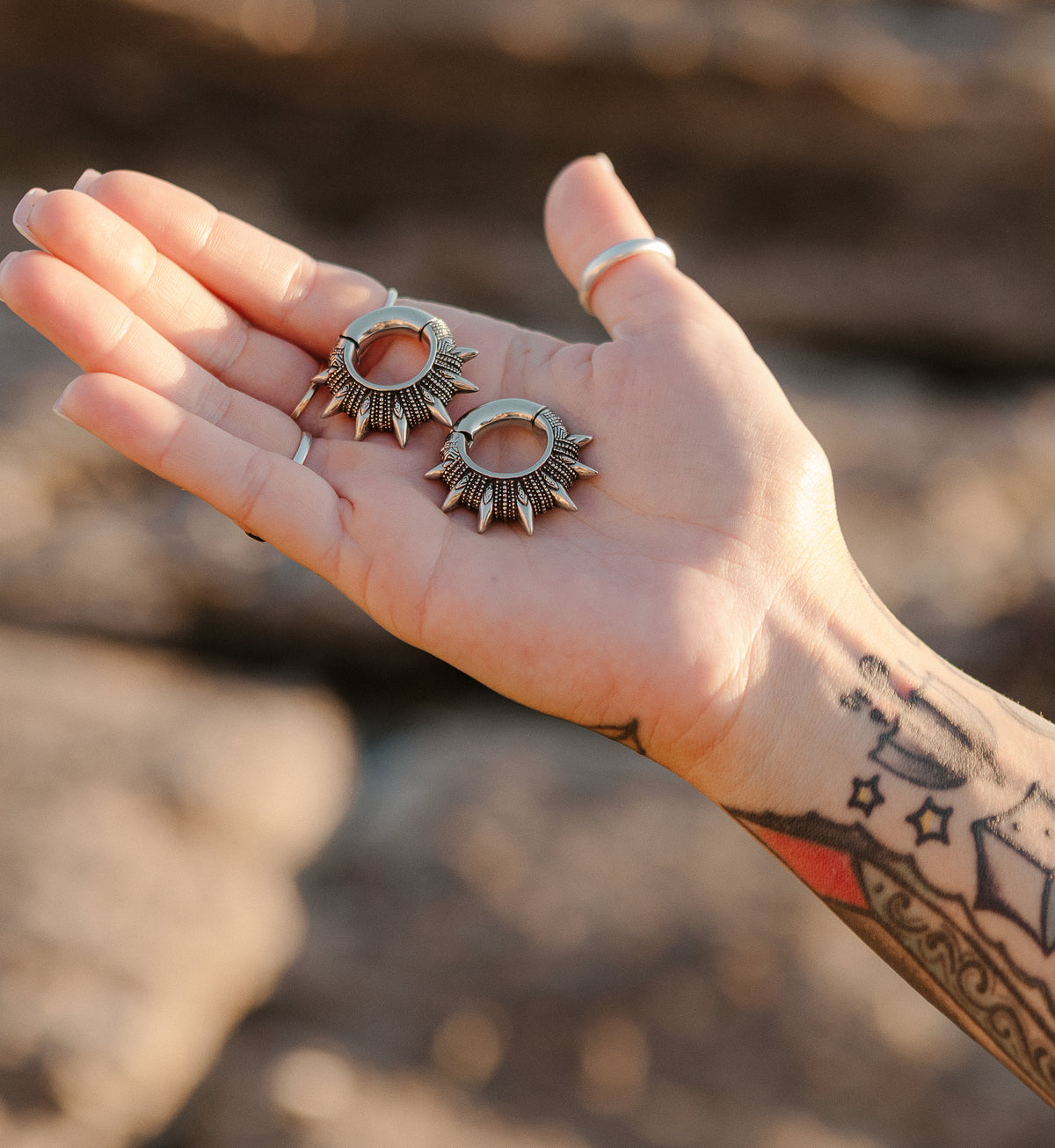 Apex White Brass Hinged Ear Weights