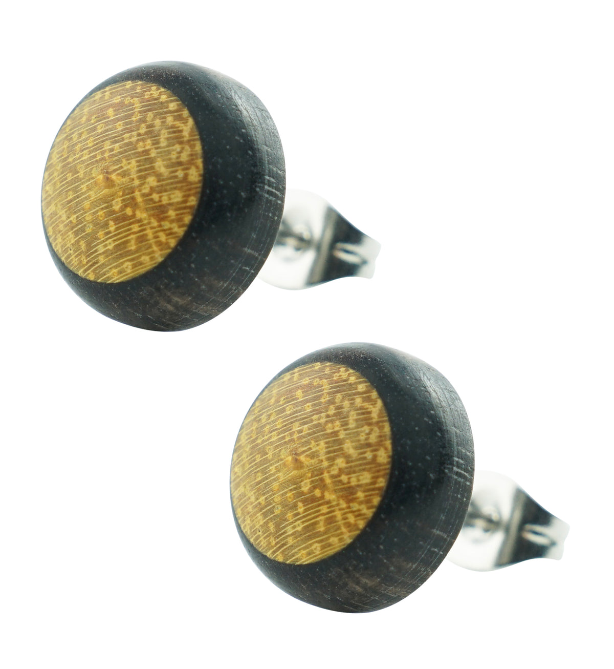 Areng & Jackfruit Wooden Stainless Steel Stud Earrings