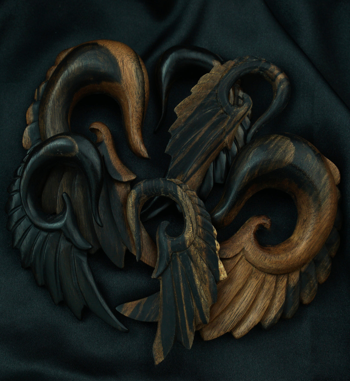 Areng Wood Angel Wing Hanger Plugs