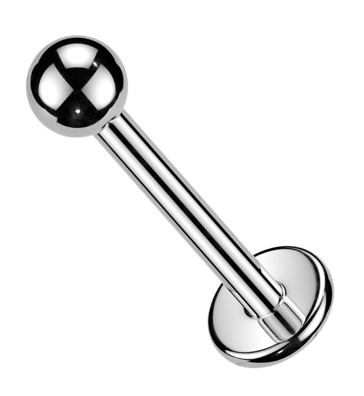Ball Top Titanium Threadless Flat Back Labret by Urban Body Jewelry