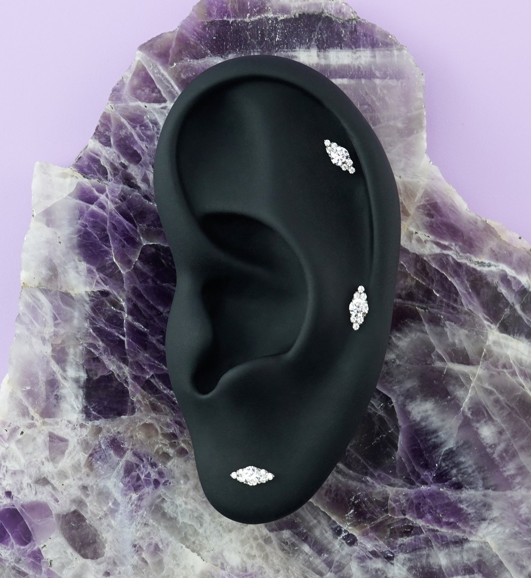Baroque CZ Titanium Threadless Top