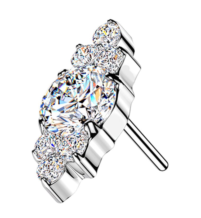 Baroque CZ Titanium Threadless Top