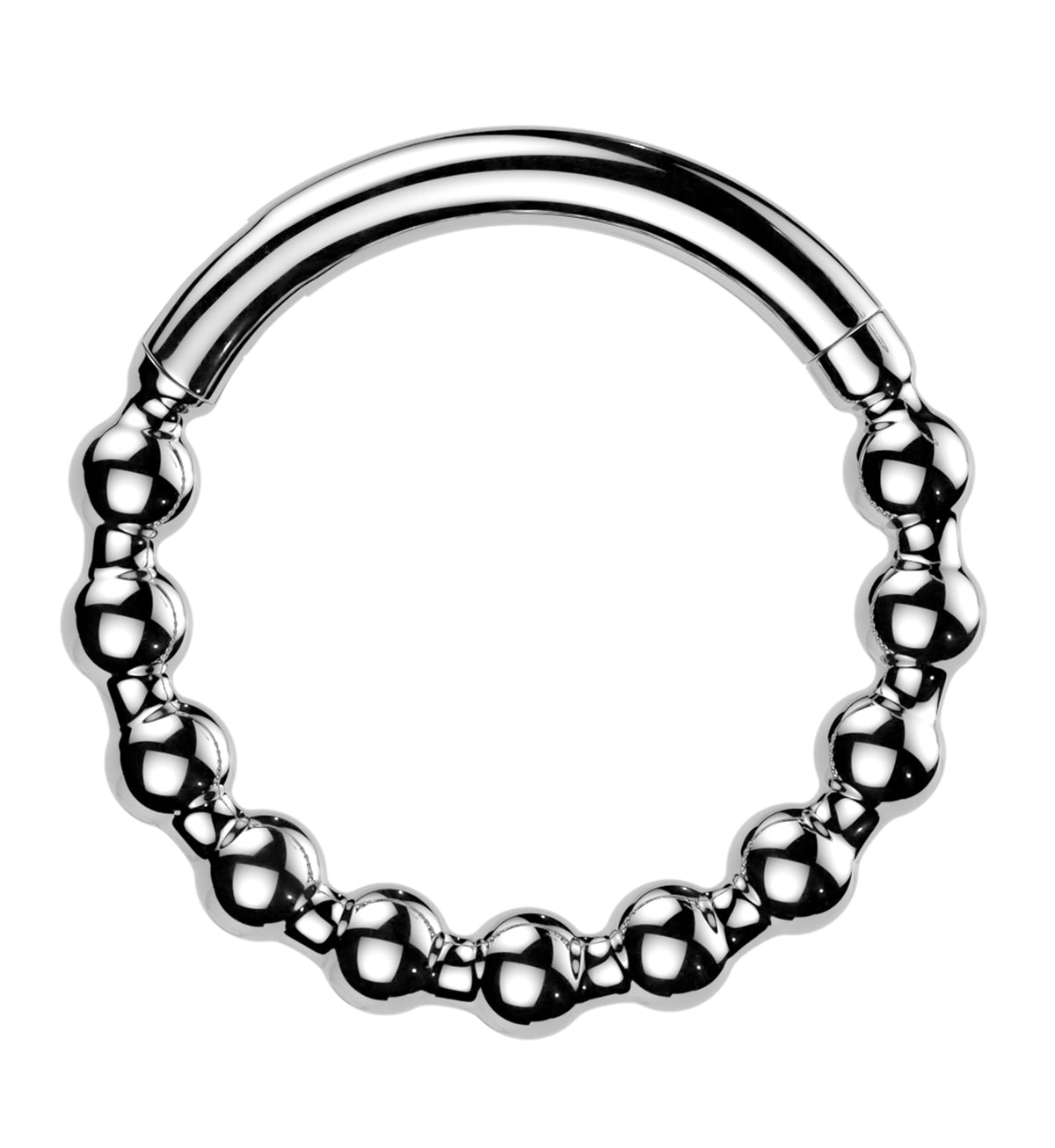 Bead Hoop Stainless Steel Hinged Segment Ring by Urban Body Jewelry