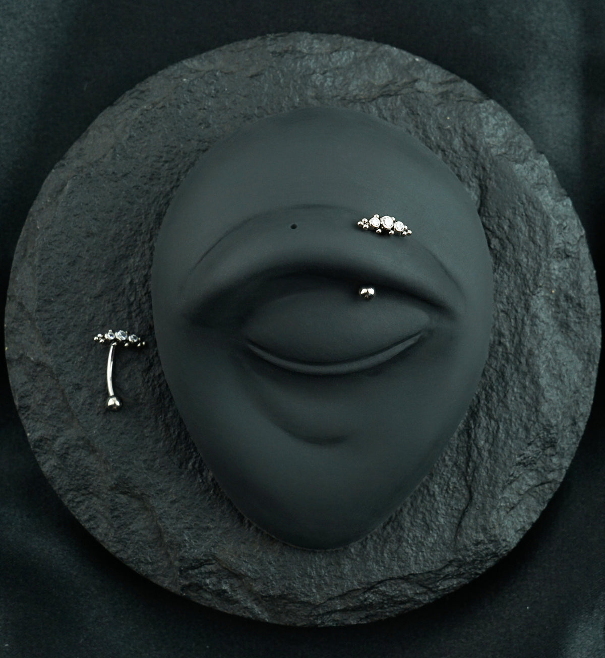 Beaded Ovate Titanium Curved Barbell