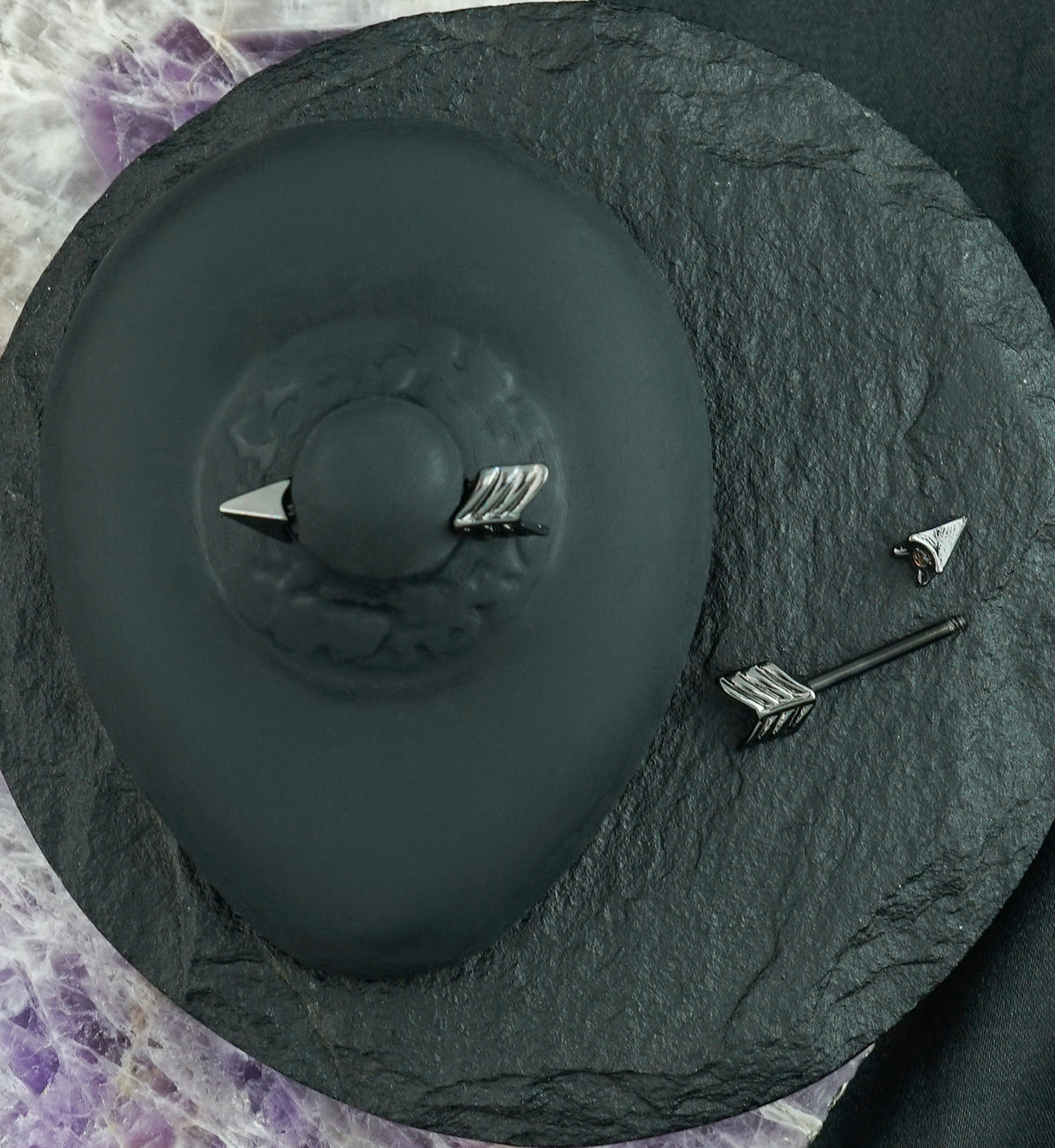 Black Arrow Nipple Ring Bar