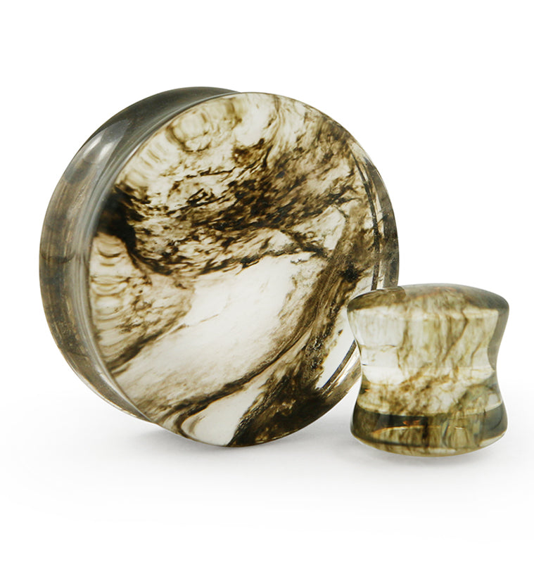 Black Hazy Glass Plugs