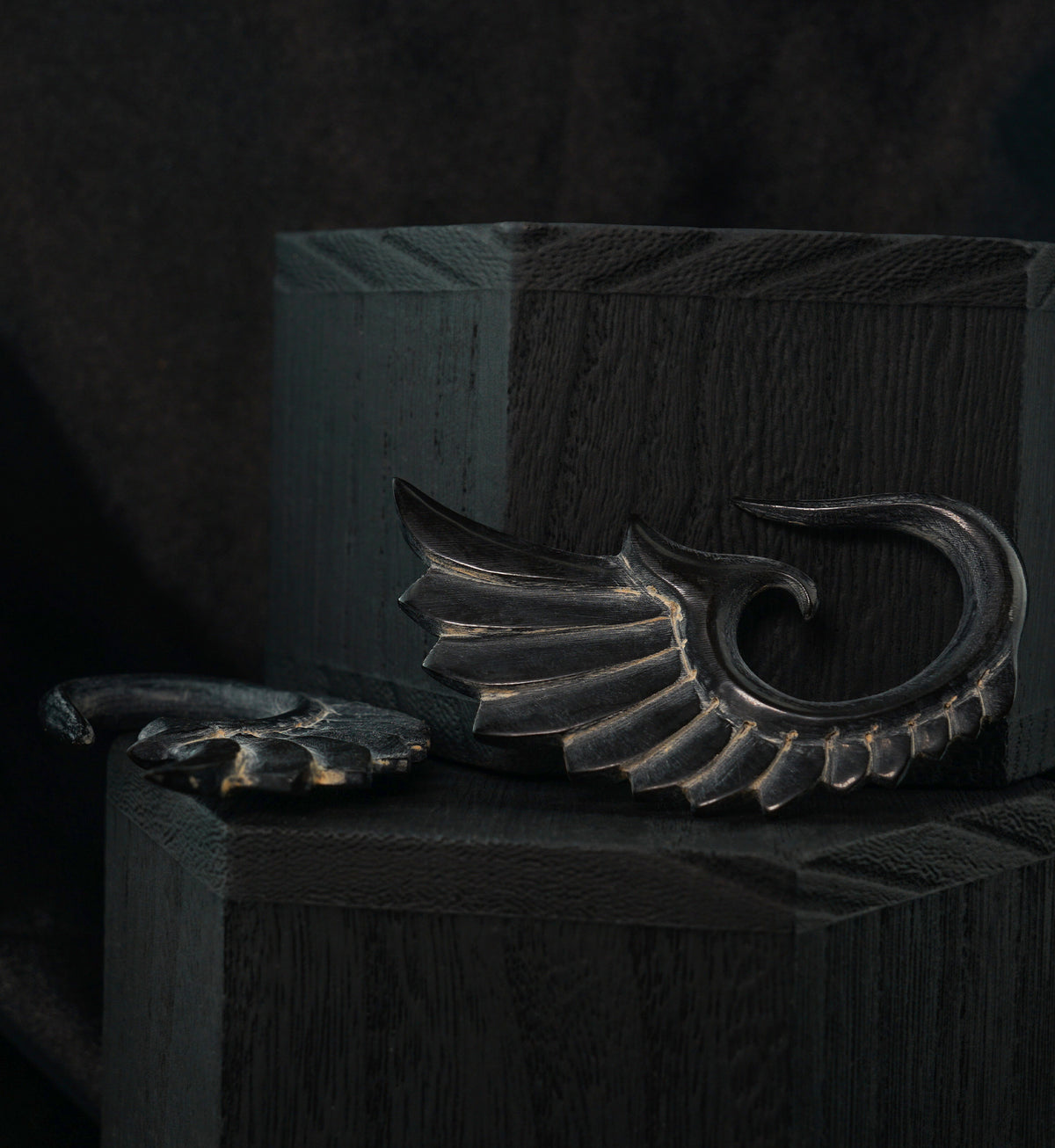 Black Horn Angel Wing Hangers