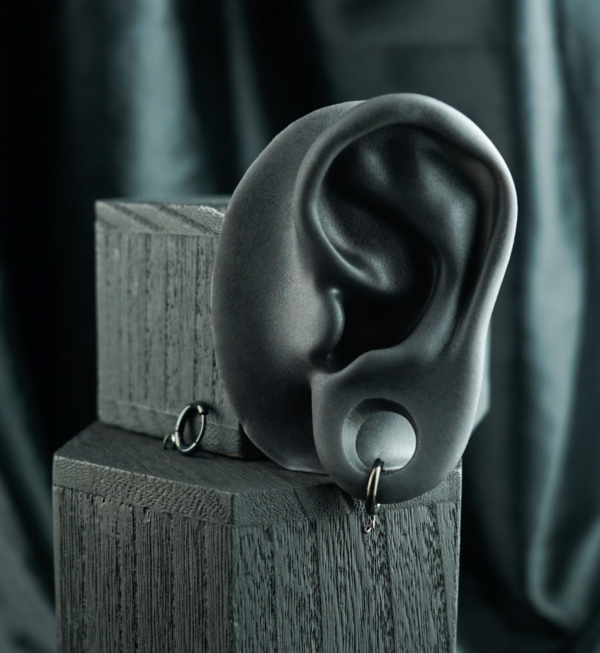 Black PVD Custom Stainless Steel Hinged Hoop Huggie Earrings