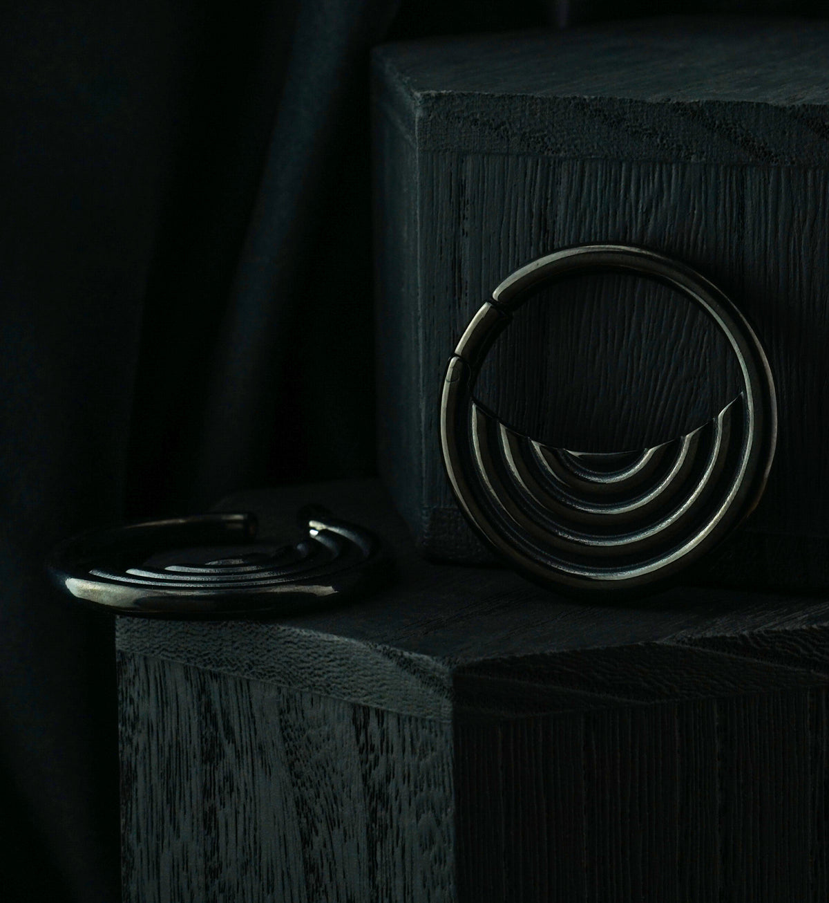 Black PVD Radial Stainless Steel Hinged Ear Weights
