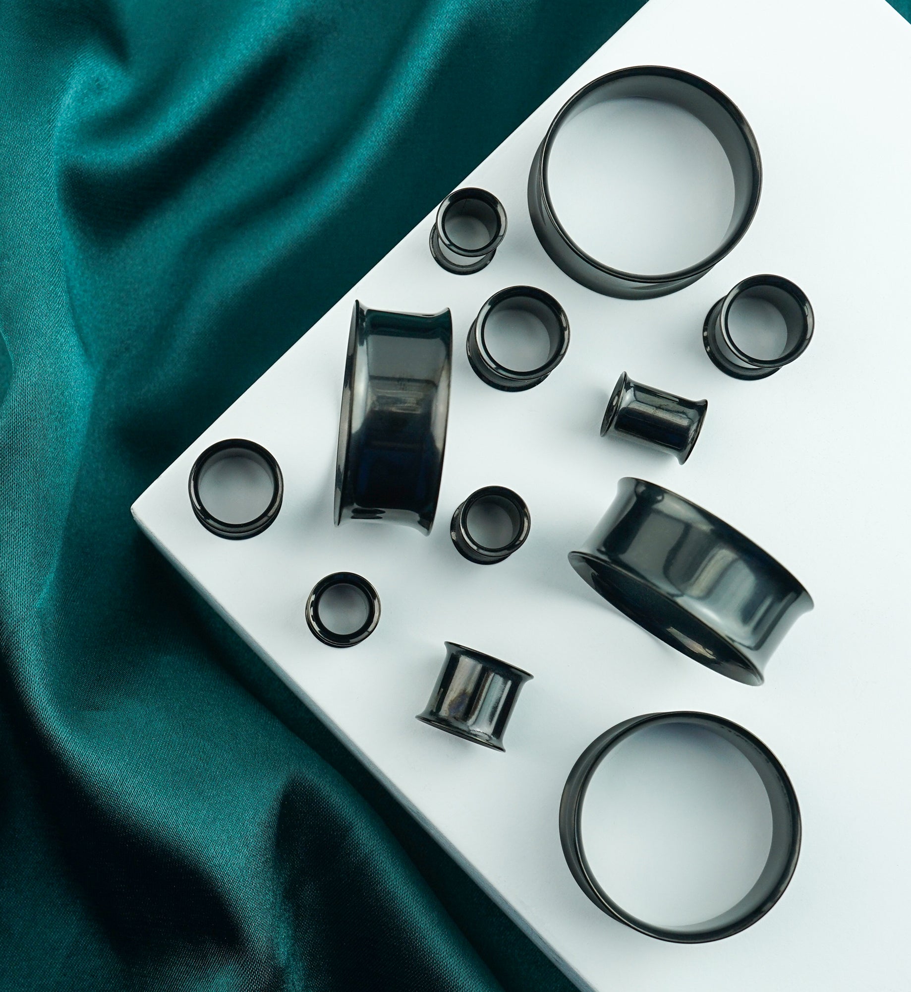 Black Stainless Steel Double Flare Tunnels