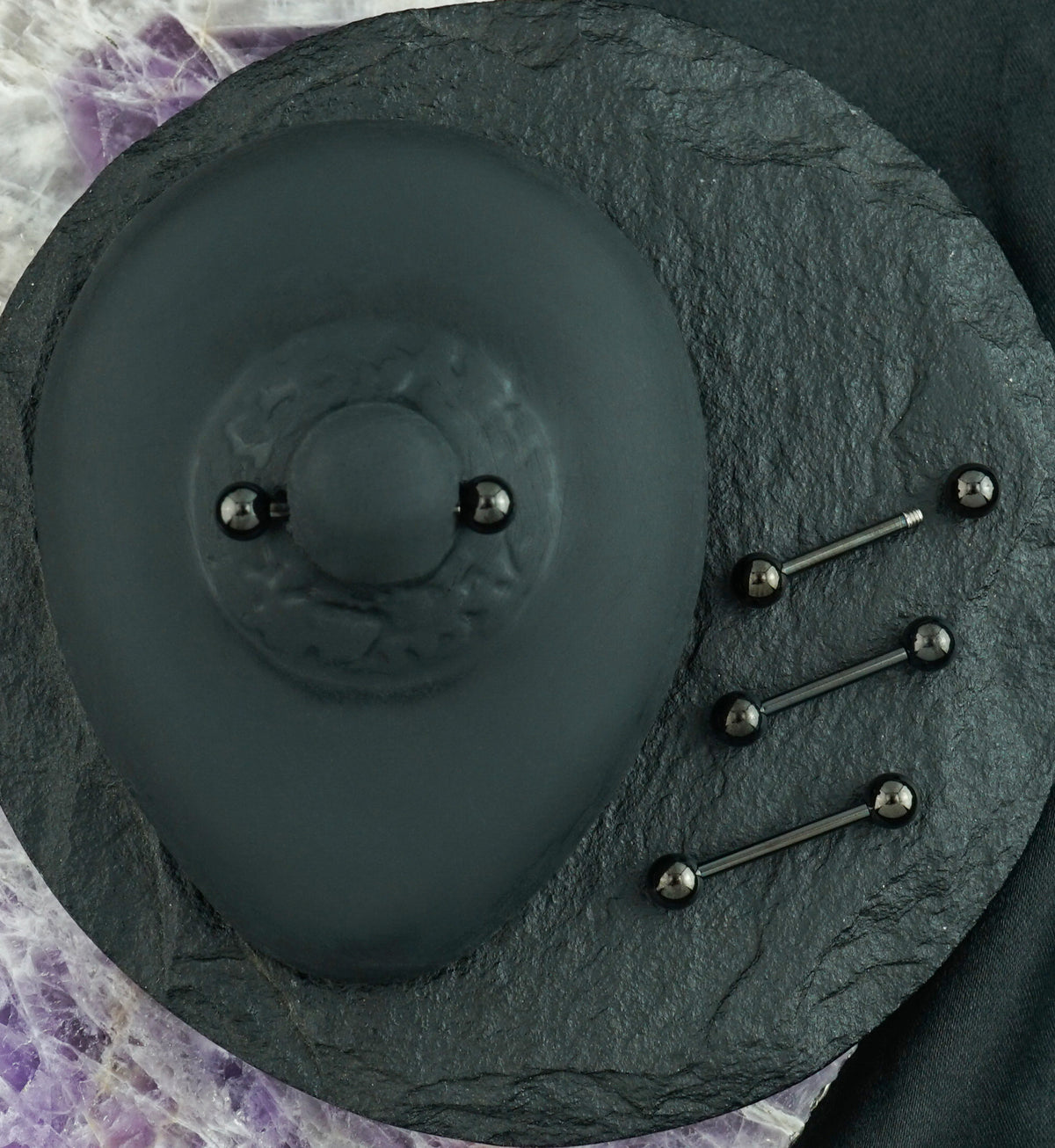 Black Stainless Steel Nipple Ring Bar