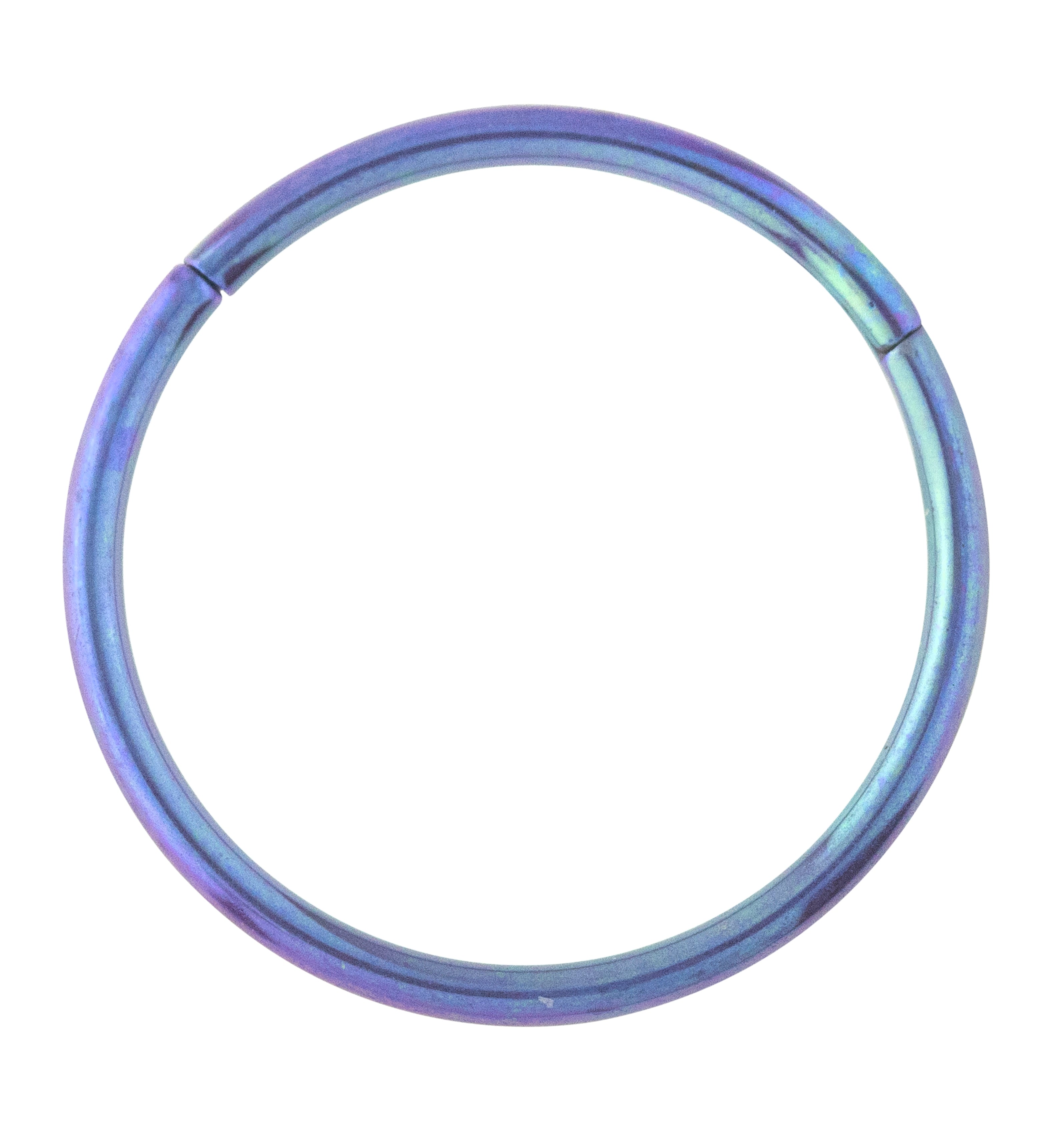 Blue Anodized Titanium Hinged Segment Hoop Ring