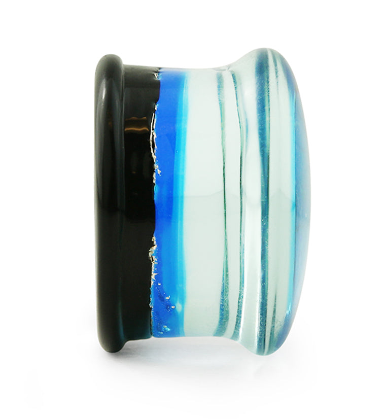 Blue Dichroic Glass Plugs