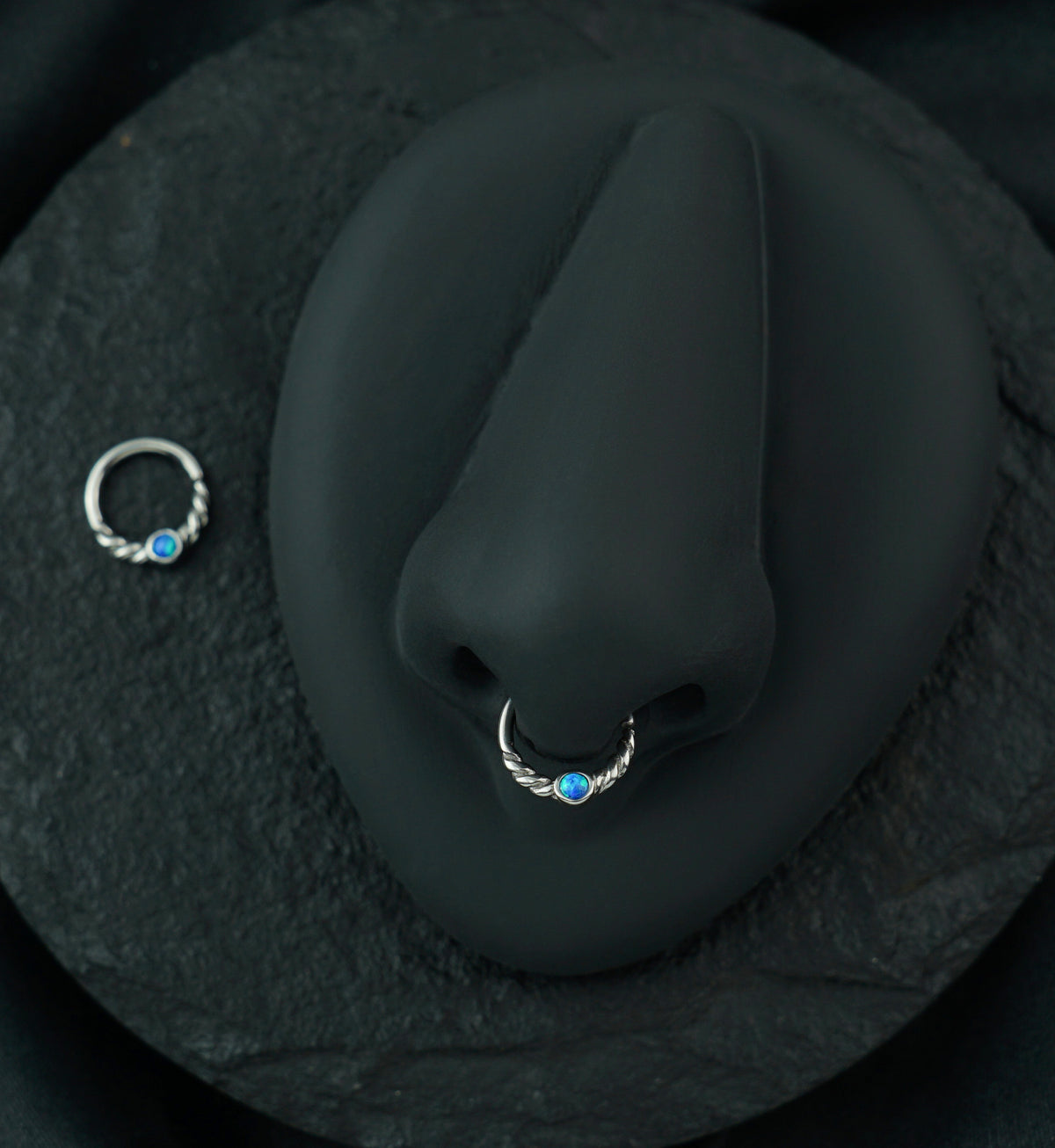 Blue Opalite Twine Seamless Ring