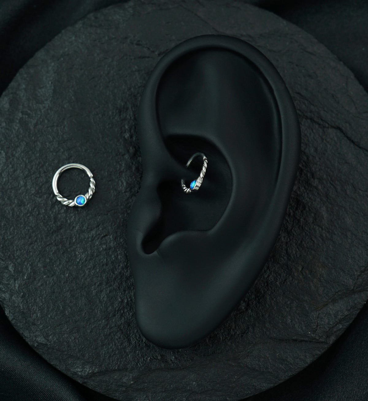 Blue Opalite Twine Seamless Ring