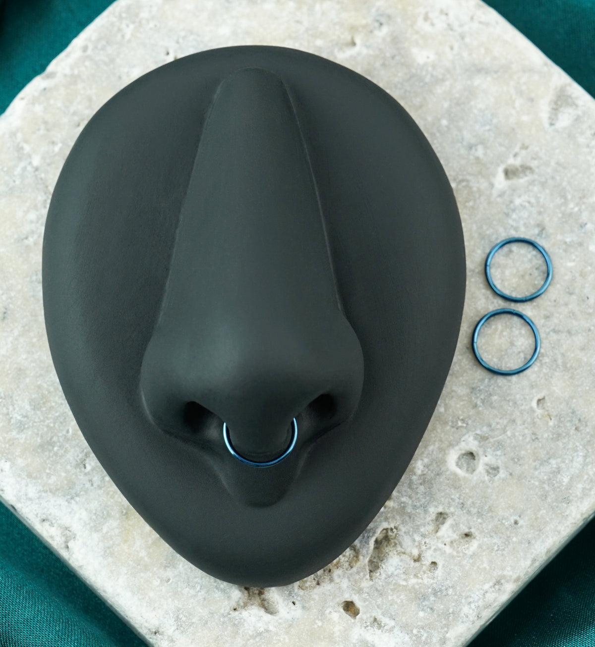 Blue PVD Hinged Stainless Steel Segment Hoop Ring
