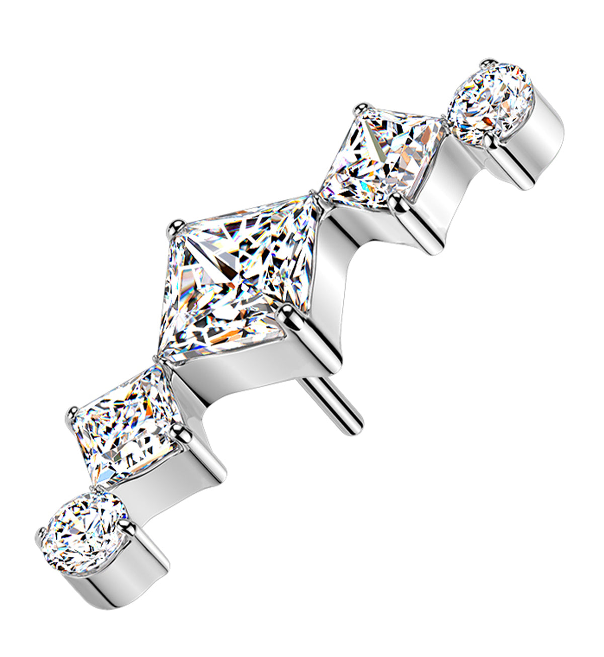 Borealis Clear CZ Titanium Threadless Top