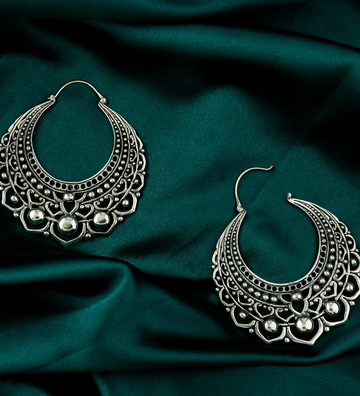 Botanic White Brass Earrings