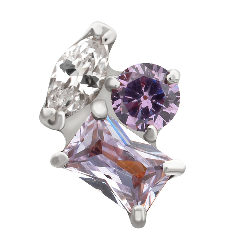 Bramble Amethyst CZ Titanium Threadless Top