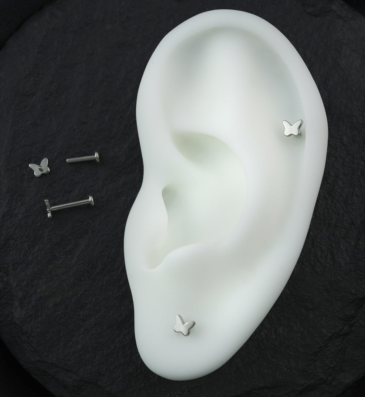 Bubble Butterfly Internally Threaded Titanium Labret