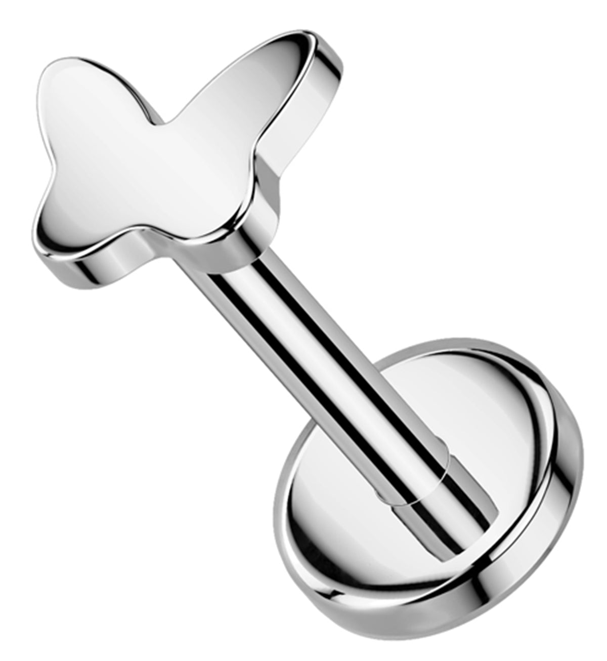 Bubble Butterfly Threadless Titanium Flat Disk Labret