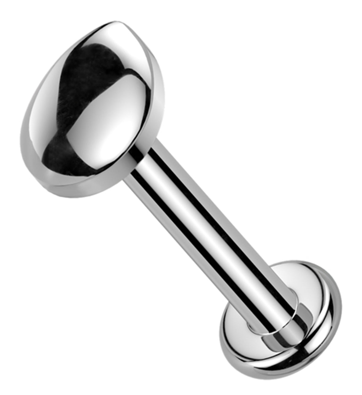 Bubble Teardrop Internally Threaded Titanium Flat Disk Labret
